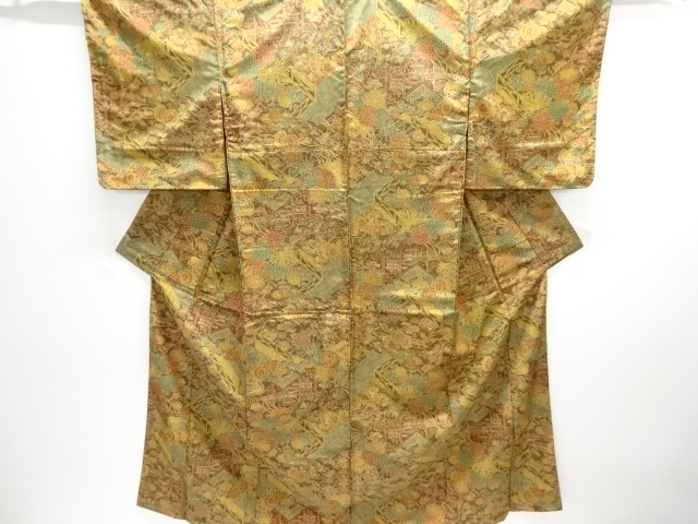 未使用品　鼓に草花模様小紋着物